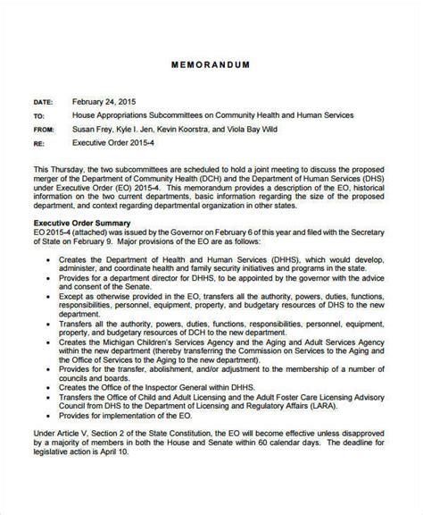 Executive Orders, Advisories, Memorandums .